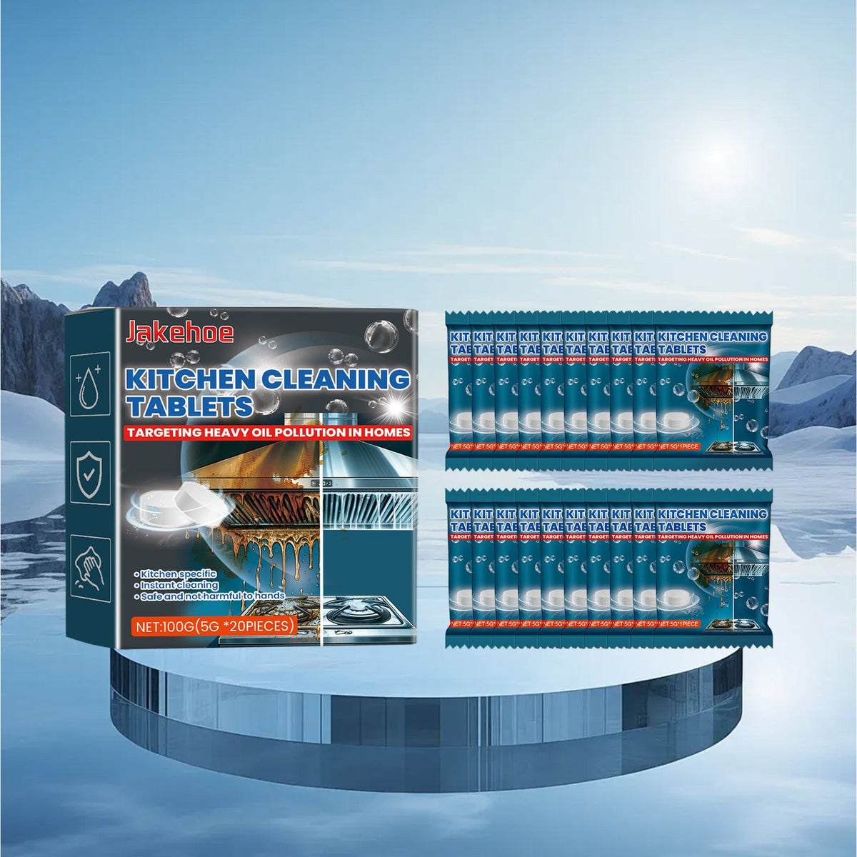 Kitchen Cleaning Effervescent Tablet Cooktop Tile Bathroom Kitchen Heavy Oil Dirt Stain Cleaning Effervescent Tablet