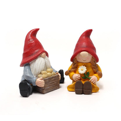 Resin Couple Dwarf Decoration Creative Courtyard Garden Elf Dwarf