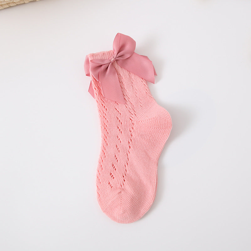 Hollow Loop Mesh Calf Socks For Children