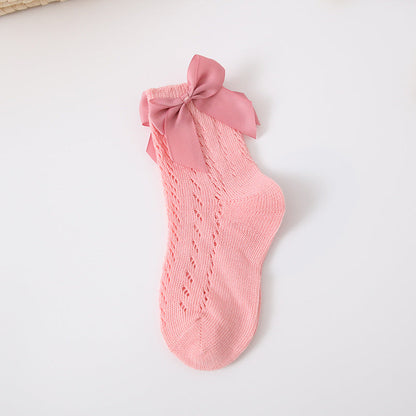 Hollow Loop Mesh Calf Socks For Children