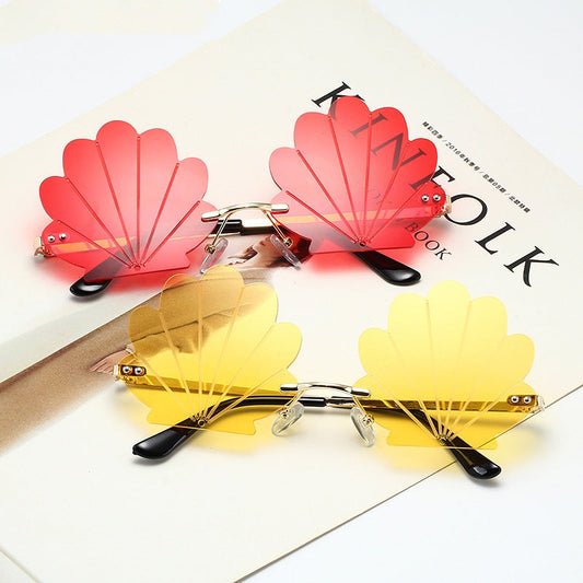 Frameless Shell Glasses Ball Funny Sunglasses