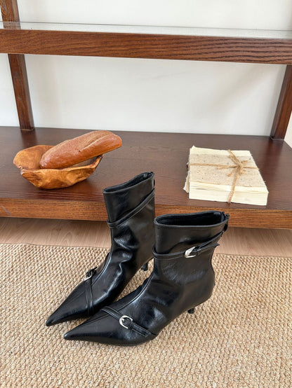 Pointed-toe Stiletto Women's Boots With A Back Zipper