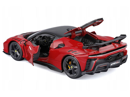 Ferrari SF90 XX Stradale Red with Black Top "Race and Play" Series 1/24 Diecast Model Car by Bburago