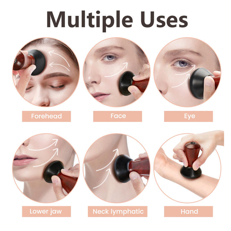 Hot Compress Bian Stone Facial Gua Sha V Face Massager Guasha Stone Wrinkle Remover Face Stone Massager