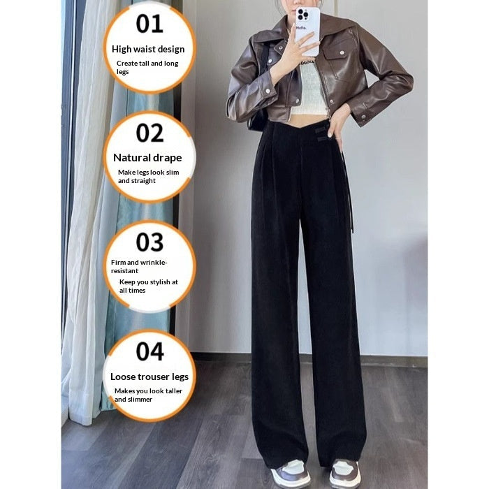 Chenille-padded Narrow-leg Wide-leg Pants