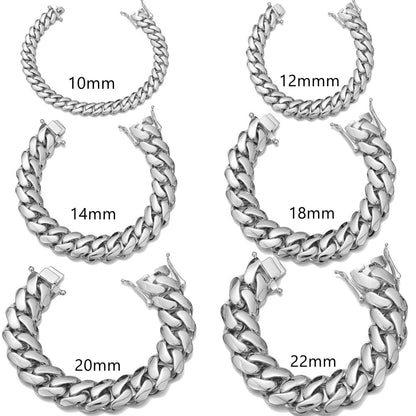 Mens Stainless Steel Titanium Mirror-Polished Bracelet