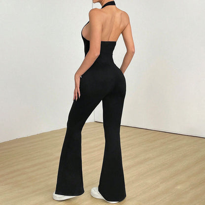 European and American hollow back tight fitting jumpsuit