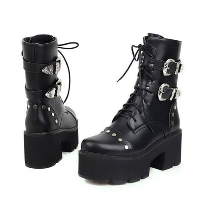 Square Heel With Side Zipper Women's