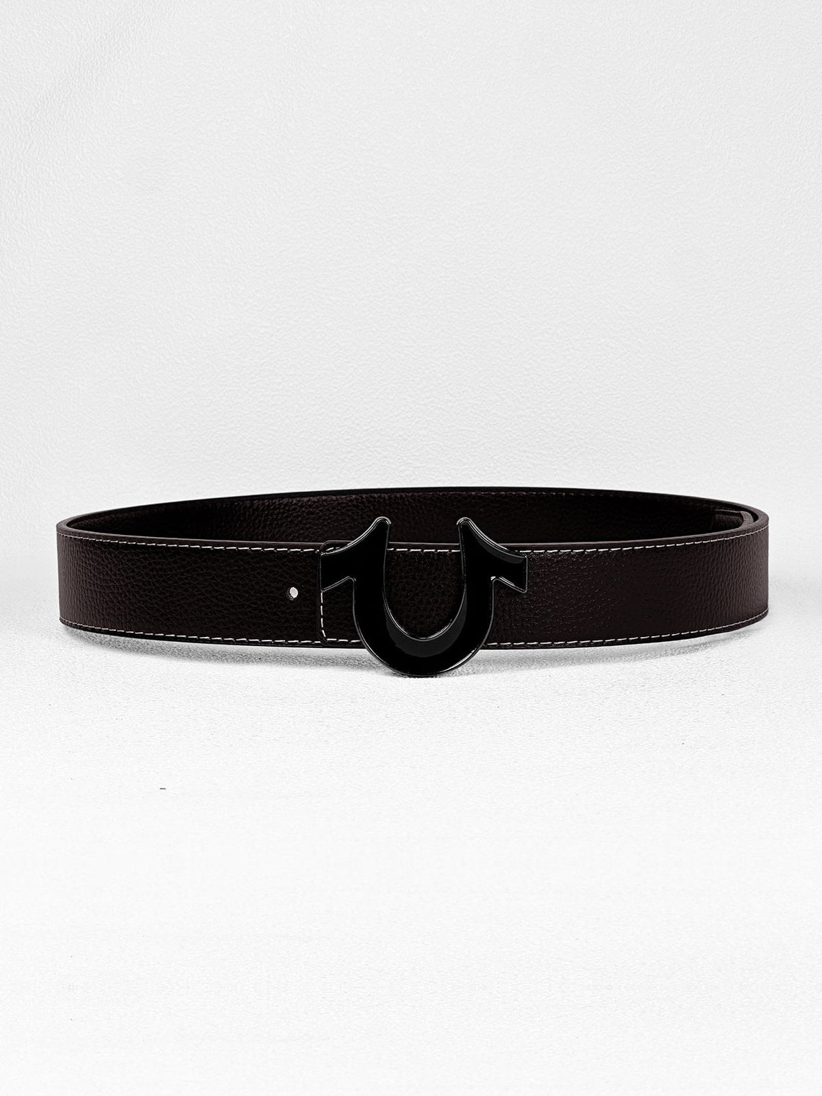 Men's Leather Belt With Smooth Buckle For Business Dress Pants