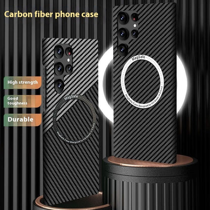 Carbon Fiber Phone Shell Magnetic Kevlar Drop-resistant Protective Case