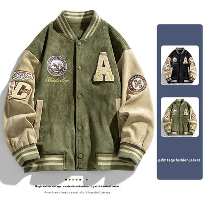 American Retro Loose Letter Baseball Jacket