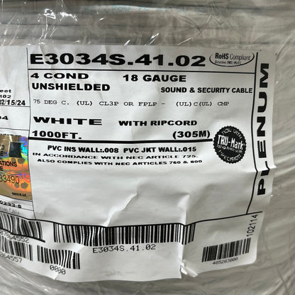 CAROL Multi Conductor Cable Copper & PVC Unshielded 18 Gauge 1000ft E3034S.41.02