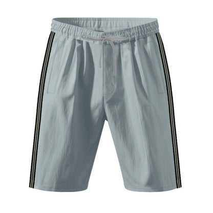 Mens Beach Outdoor Sports Shorts Breathable Striped Casual Cropped Trousers
