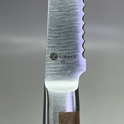 LIBBEY (12 PACK) 1/4" Serrated Frontier Steak Knife W/ Brown Handle Grey 201-2832