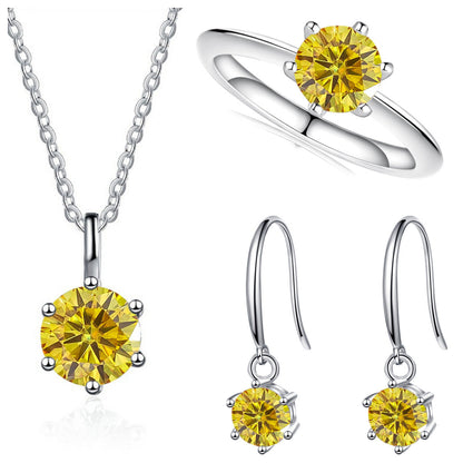 3-Carat Sterling Silver Moissanite Jewelry Set