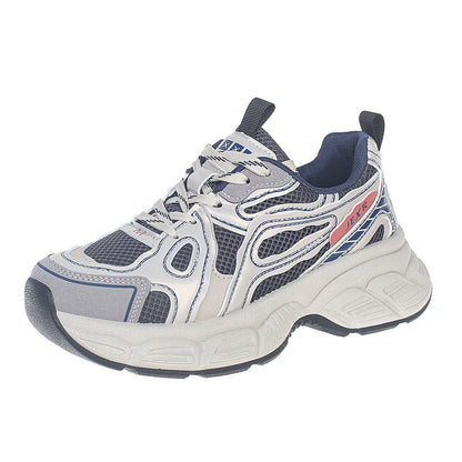 Thick Bottom Breathable Gray Mesh Board Shoes Female