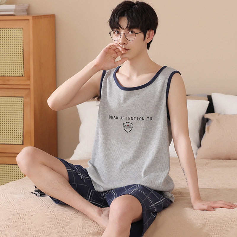 Men's Sleeveless Vest Summer Pure Cotton Pajamas