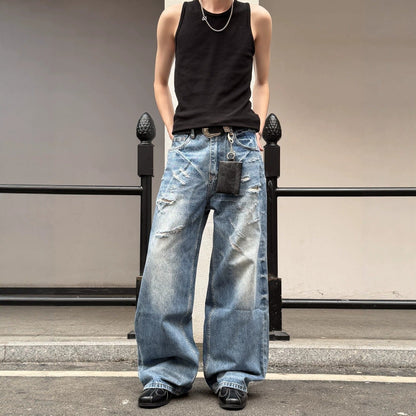 Fashionable And Versatile Mens Ripped Jeans