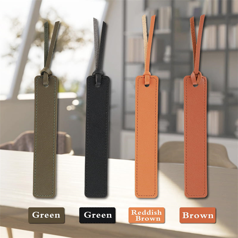 Creative leather gift bookmark personalized leather reading book pagination clip student book marker holder