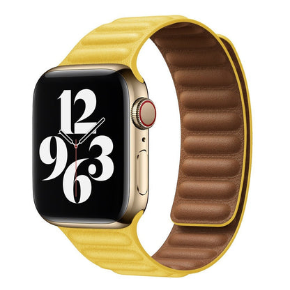 Suitable For iwatch8 Watchband S7 SE 6/5/43 Magnetic Suction New Leather Loopback Chain Apple Watch Wristband