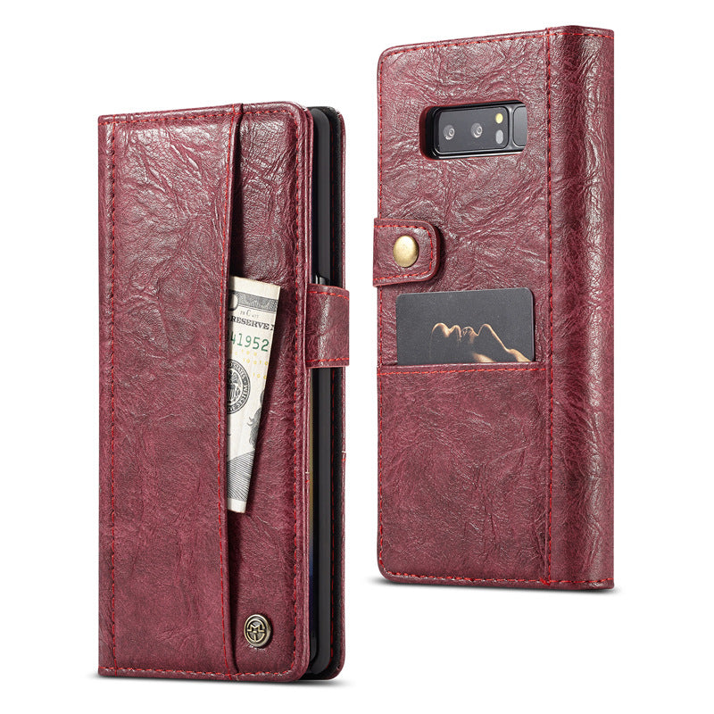 Samsung Note8 crack retro simulation leather flip wallet card Samsung note9 protective cover