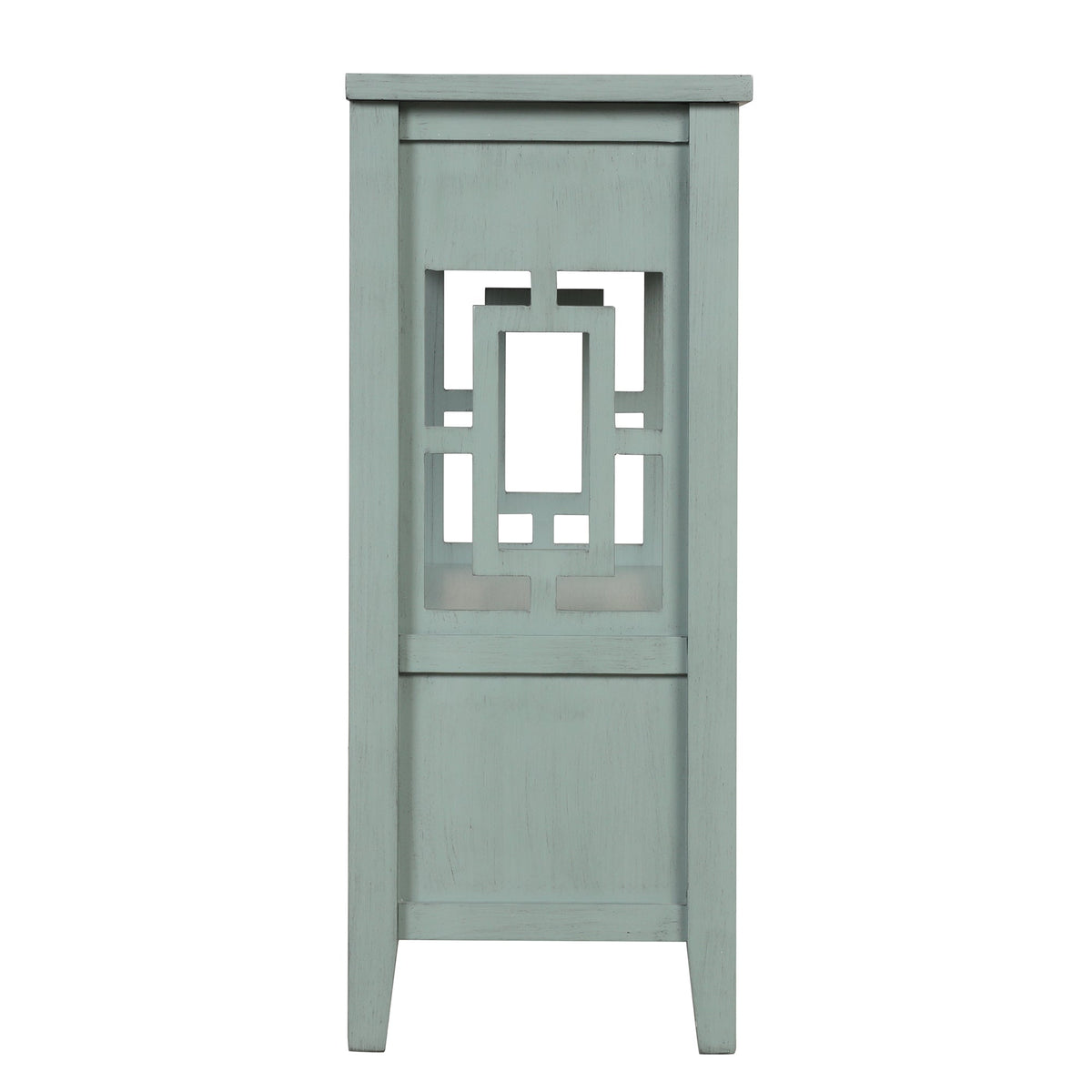 36'' Farmhouse Pine Wood Console Table Entry Sofa Table with 4 Drawers & 1 Storage Shelf (Retro Blue)
