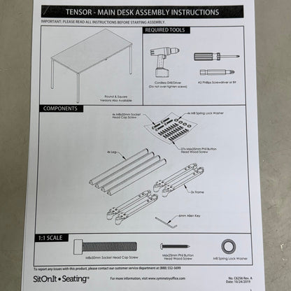 SITONIT SEATING Tensor Leg Set White White 80-009546-02