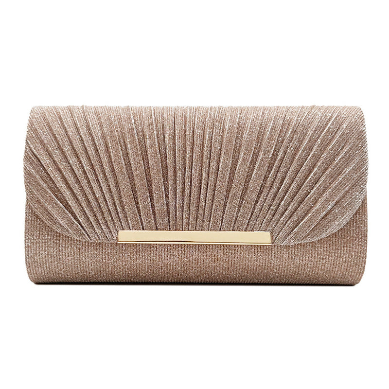 Women's Hardware Edge Party Pattern Fine Pink Clutch