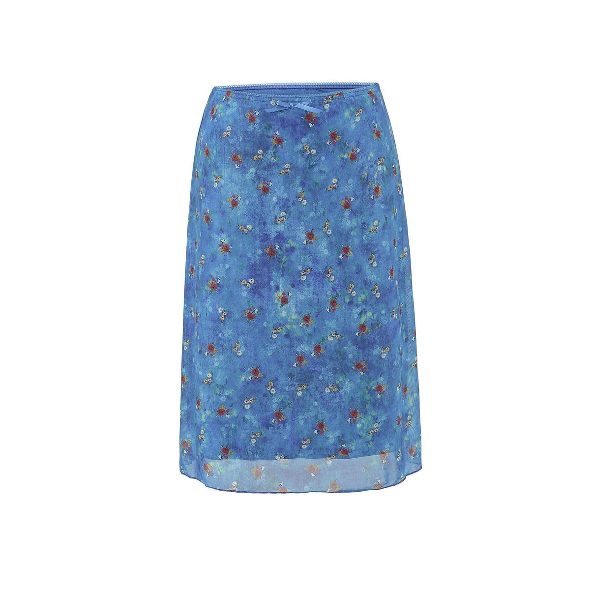 Bow-knot Ribbon Mesh Plaid Skirt For Women