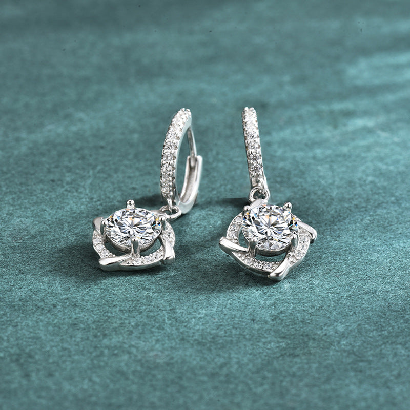 S925 Sterling Silver Windmill Earrings, Versatile For Women