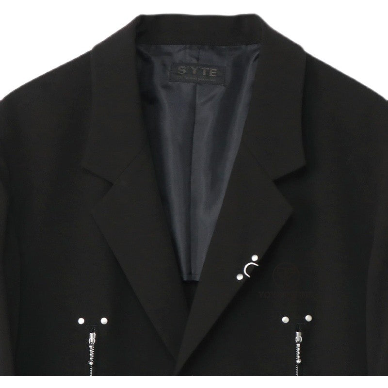 Men's Double Zip Punk Stud Blazer