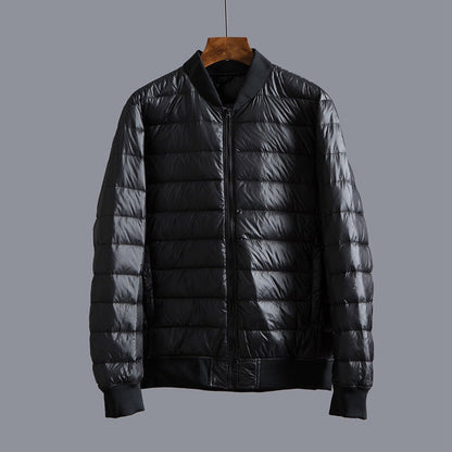 Lightweight Down Jacket With A Baseball Collar