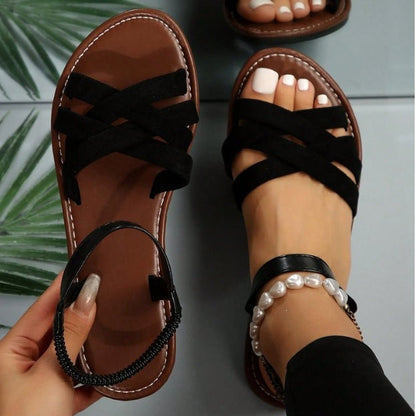 Womens Flat Velvet-lined Casual Sandals