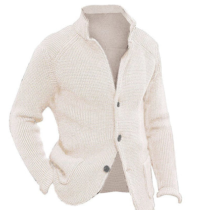 Amazon New Autumn And Winter Men's Lapel Knitted Cardigan Cross-border Coat Sweater Jacket Single-breasted Thick Sweater