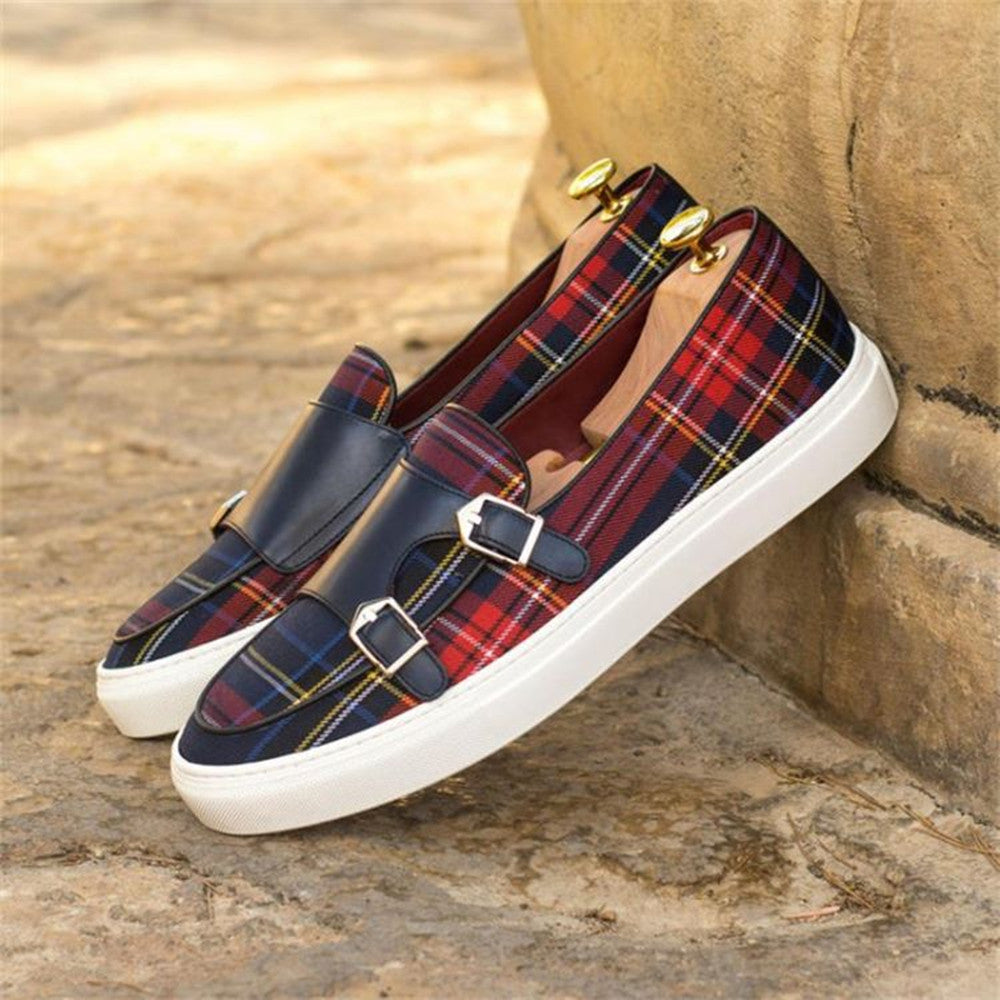 Men's Canvas Plaid Classic Fashion Loafers
