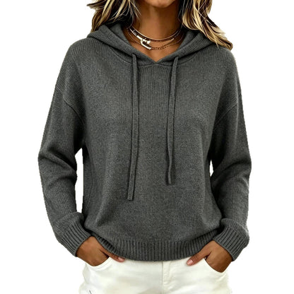 New Hooded Knit Sweater Long-sleeve Womens Top