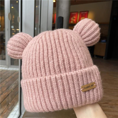 Autumn And Winter Bear Ears Wool Warm Hat
