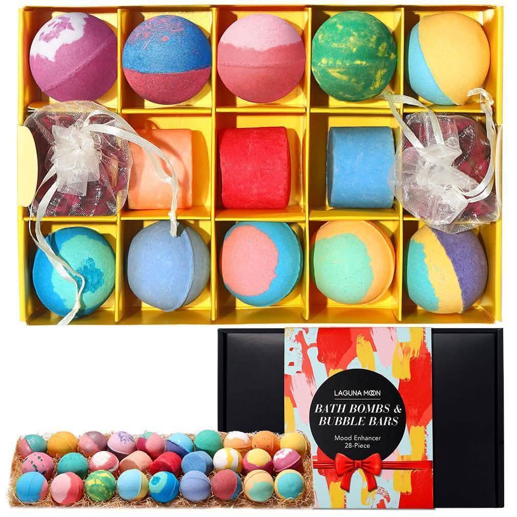 28-Piece: Bath Bombs and Bubble Bars Set