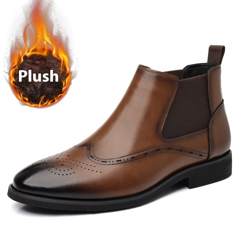 Fashion British Vintage Fleece-lined Boots For Men