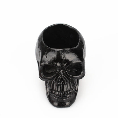 Black Skull Storage Pen Holder for Human Skull Makeup Pen