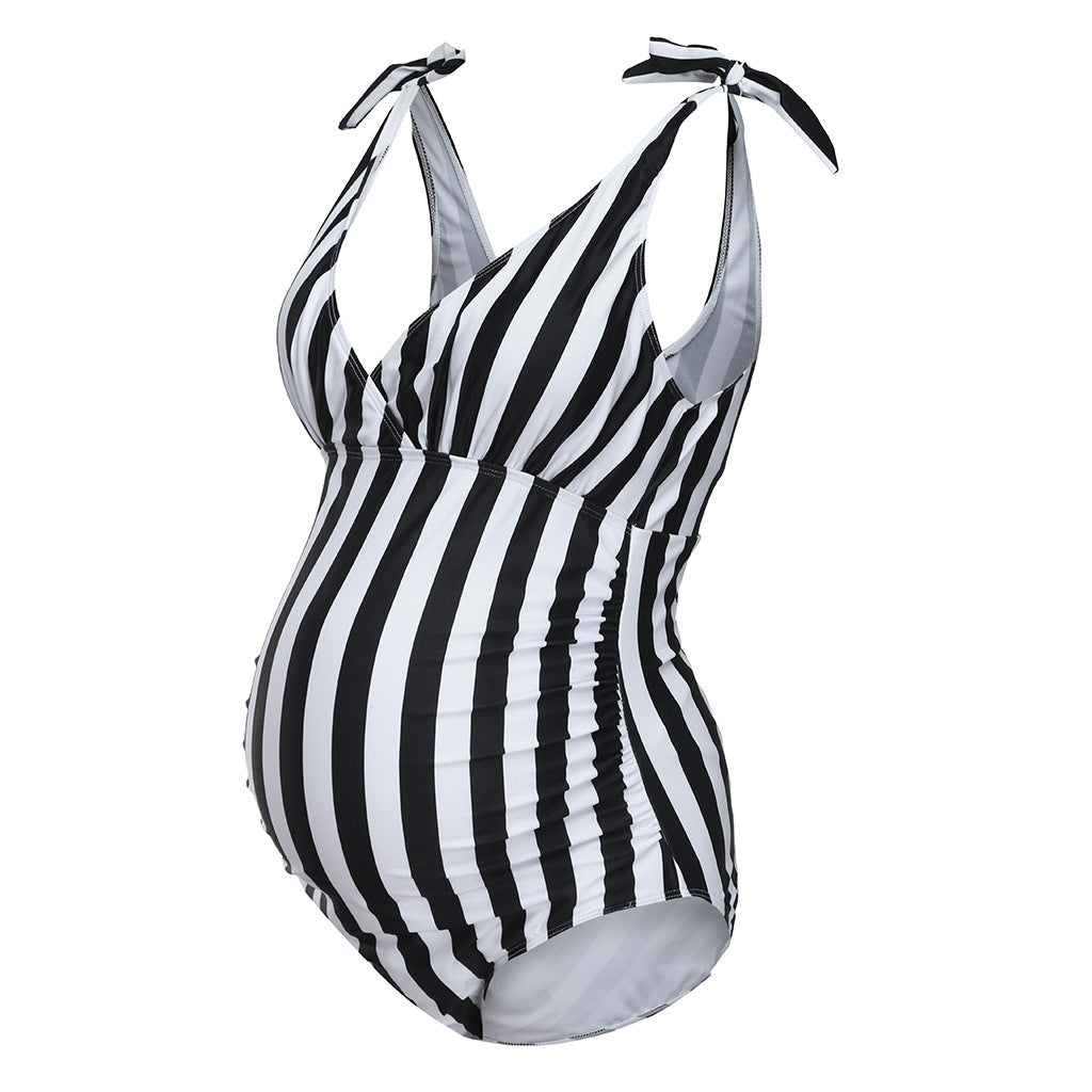 Printed women's maternity swimsuit