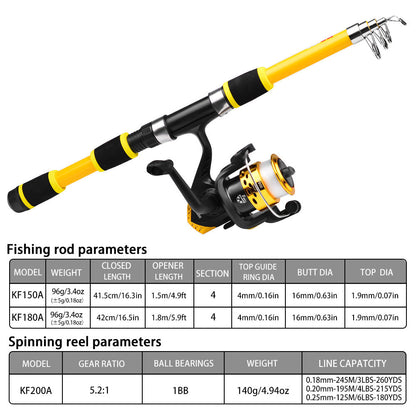 Tossing Casting Rods Fishing Wheel Fishing Rod Combination Suit