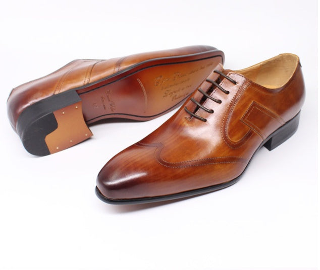 New  First Layer Cowhide Oxford  Business Casual Men's Shoes