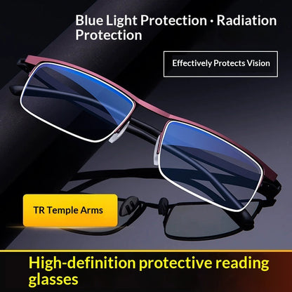 Multi-focal Blue-light-blocking Progressive Smart Reading Glasses