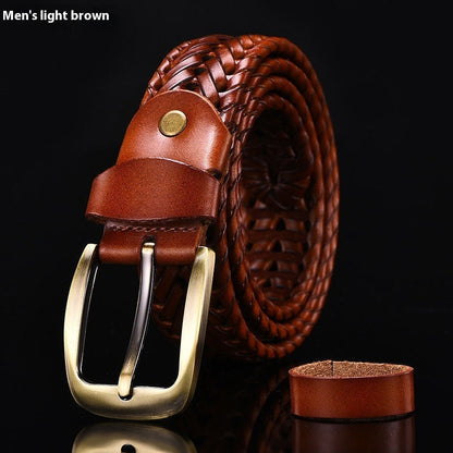 Leather Pin Buckle Handmade Couple's Casual Belt
