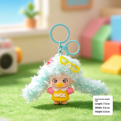 Curly-haired Dopamine Pacifier Doll Keychain Pendant
