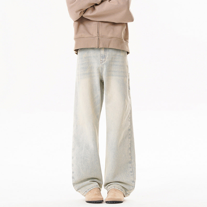 American-style Distressed Jeans For Men Versatile And Casual