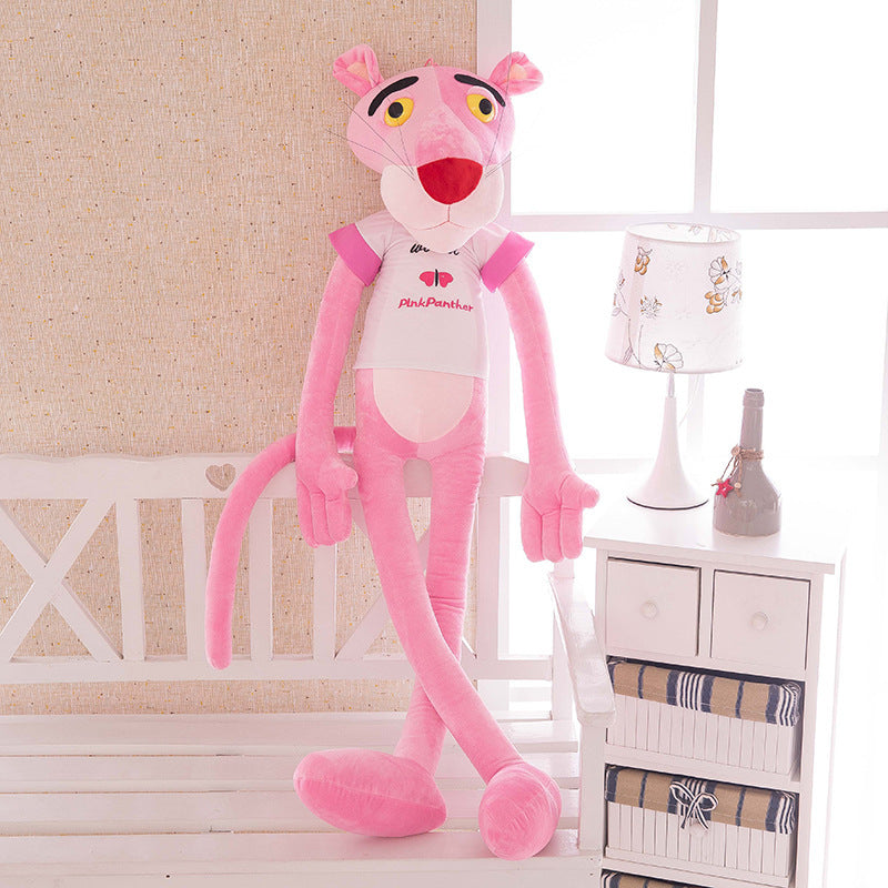 Internet celebrity pink leopard plush toy doll Dalang leopard long legs pink playful leopard jumping tiger large children's gift