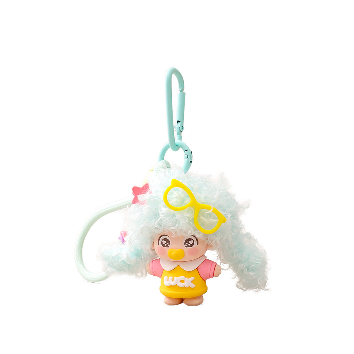 Curly-haired Dopamine Pacifier Doll Keychain Pendant