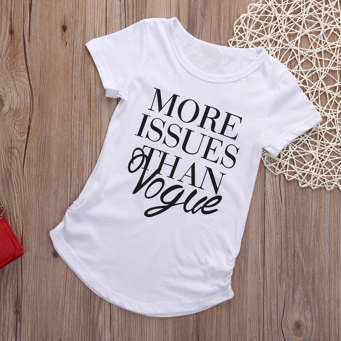 Summer girls black and white short sleeve letters